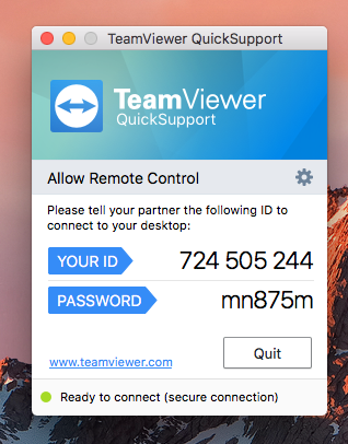 start up my mac remotely teamviewer